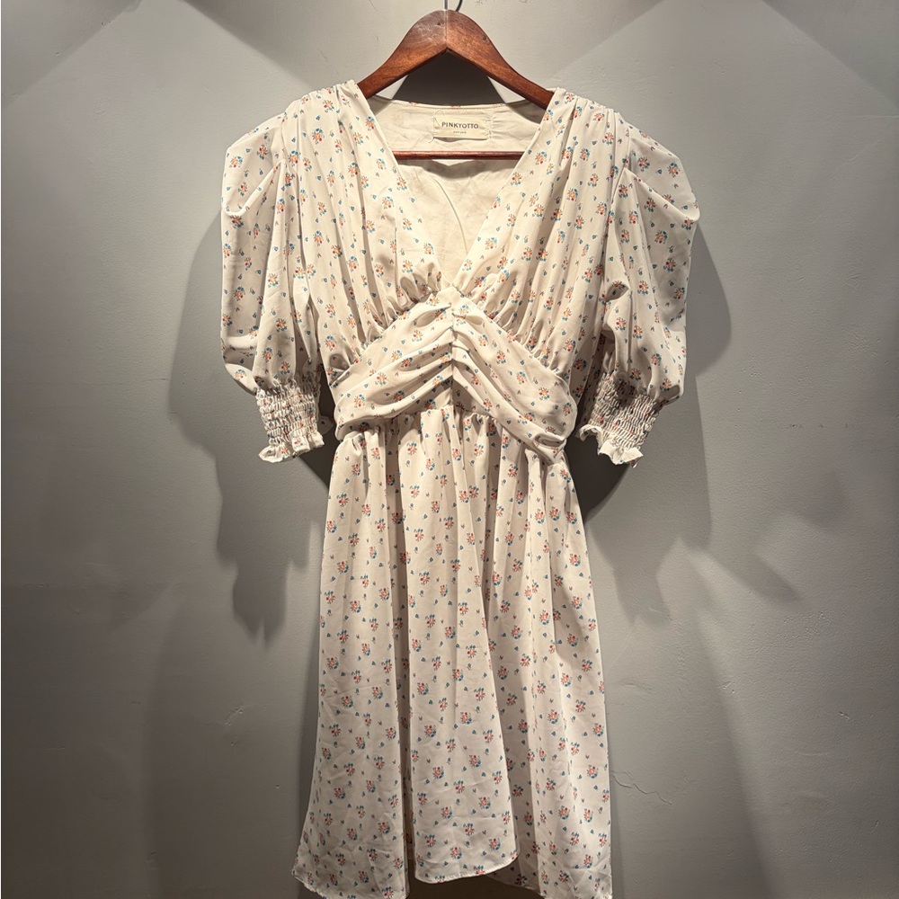 Sweet smocked waist floral dress